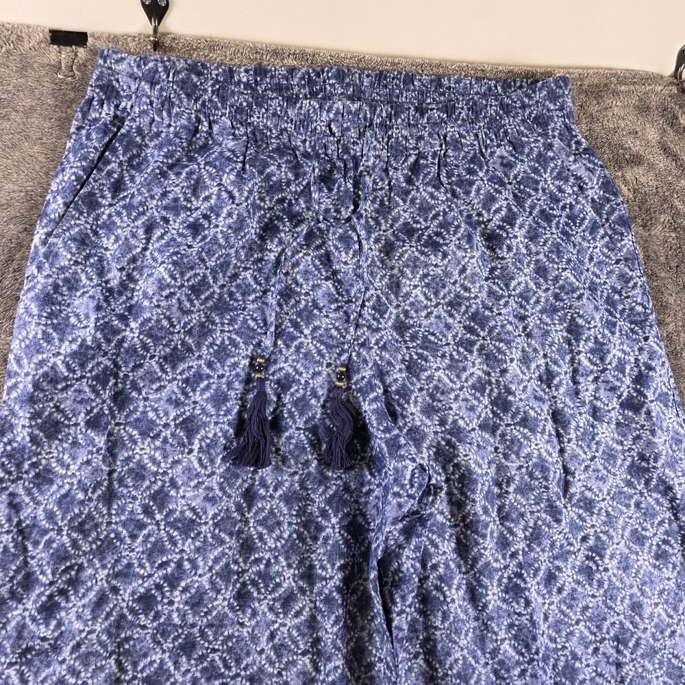 Ralph Lauren Geo Print Linen Wide Leg Trouser Pant Size XL Boho Chic Retro Hippi - Picture 3 of 10